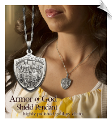 Armor of God Ladies Pendant Silver - 10 Pack