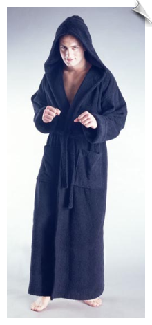 White Mens Full Length Hooded Bathrobe White Mens Full Length Hooded Bathrobe