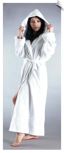 Black Womens Full Length Hooded Bathrobe Black Womens Full Length Hooded Bathrobe