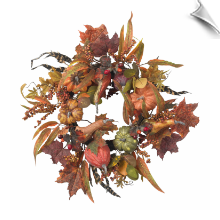 Autumn Pumpkin & Berry Wreath, 24"