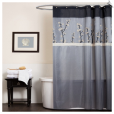 Cocoa Flower Fabric Shower Curtain
