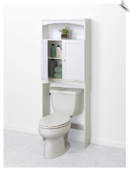 Cottage Collection White Over the Commode Shelf