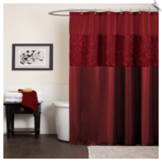 Maria Red Fabric Shower Curtain
