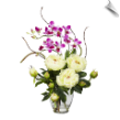 Peony & Orchid Silk Flower Arrangement