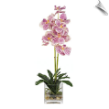 Vanda Artificial Orchid w/Glass Vase