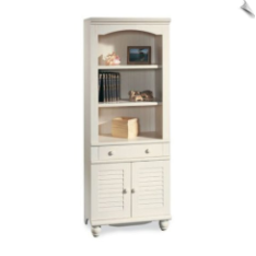 Bookcase with Doors - Antique White