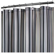 Watershed Strings Stripe Fabric Shower Curtain