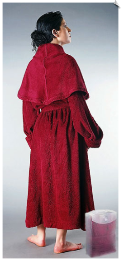 Burgundy Womens Monk Bathrobe